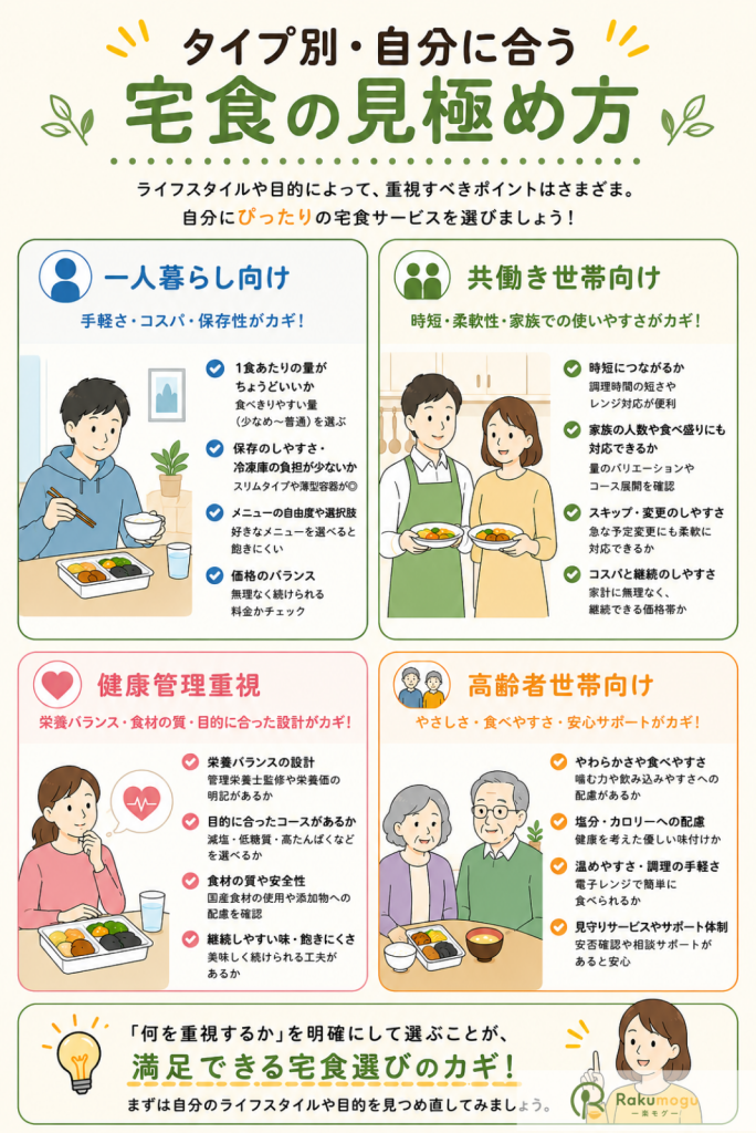 タイプ別・自分に合う宅食の見極め方
