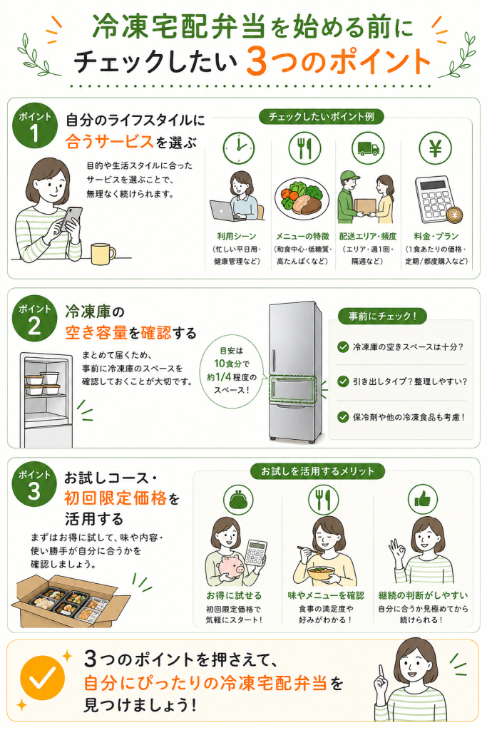 冷凍宅配弁当を始める前のチェックポイント
