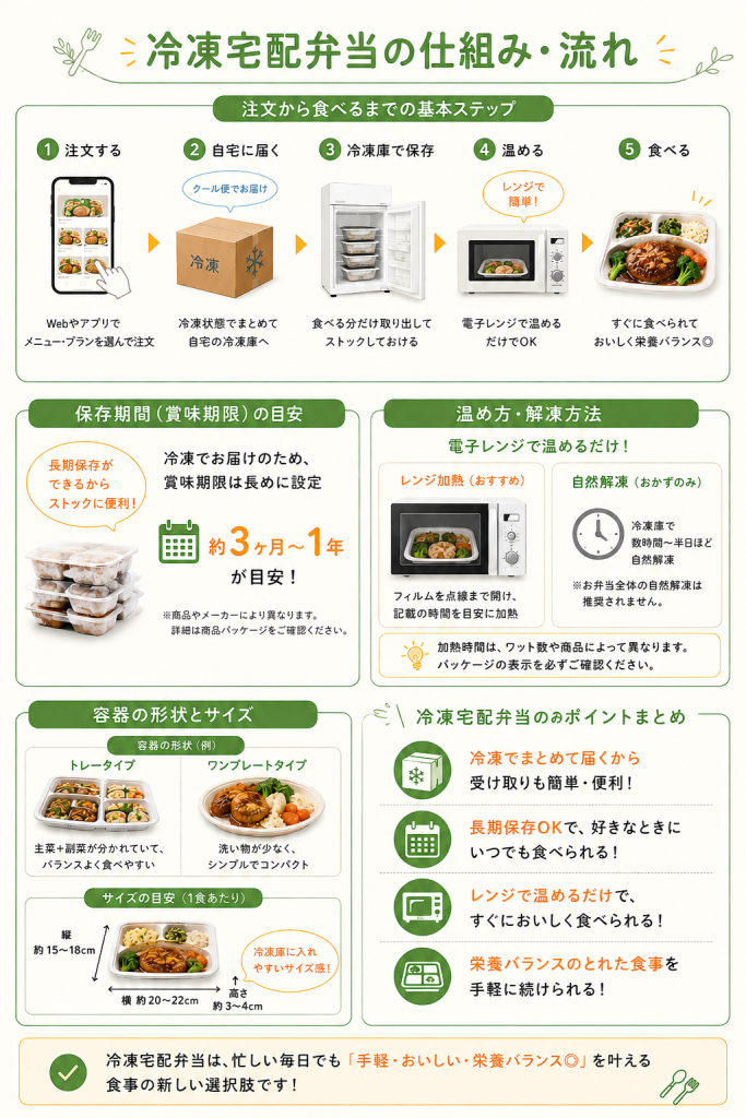 冷凍宅配弁当の利用フロー図