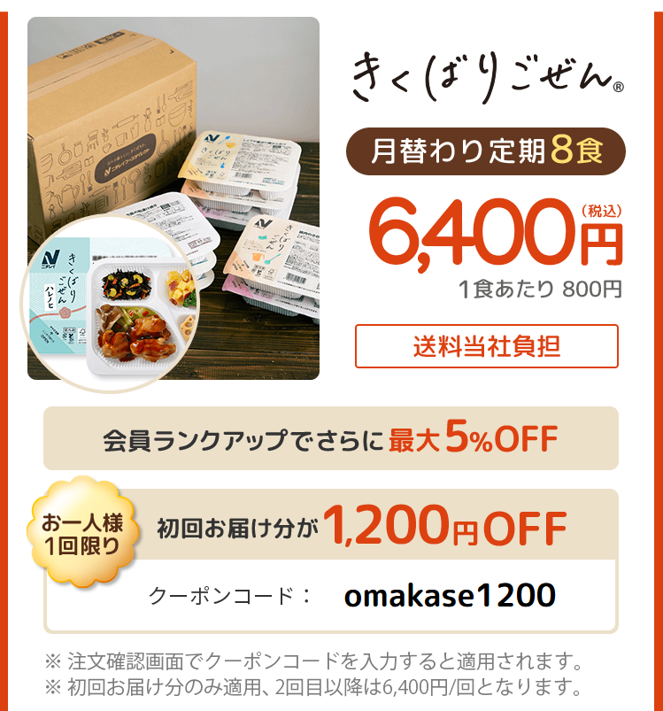 おまかせ定期コースの初回クーポン